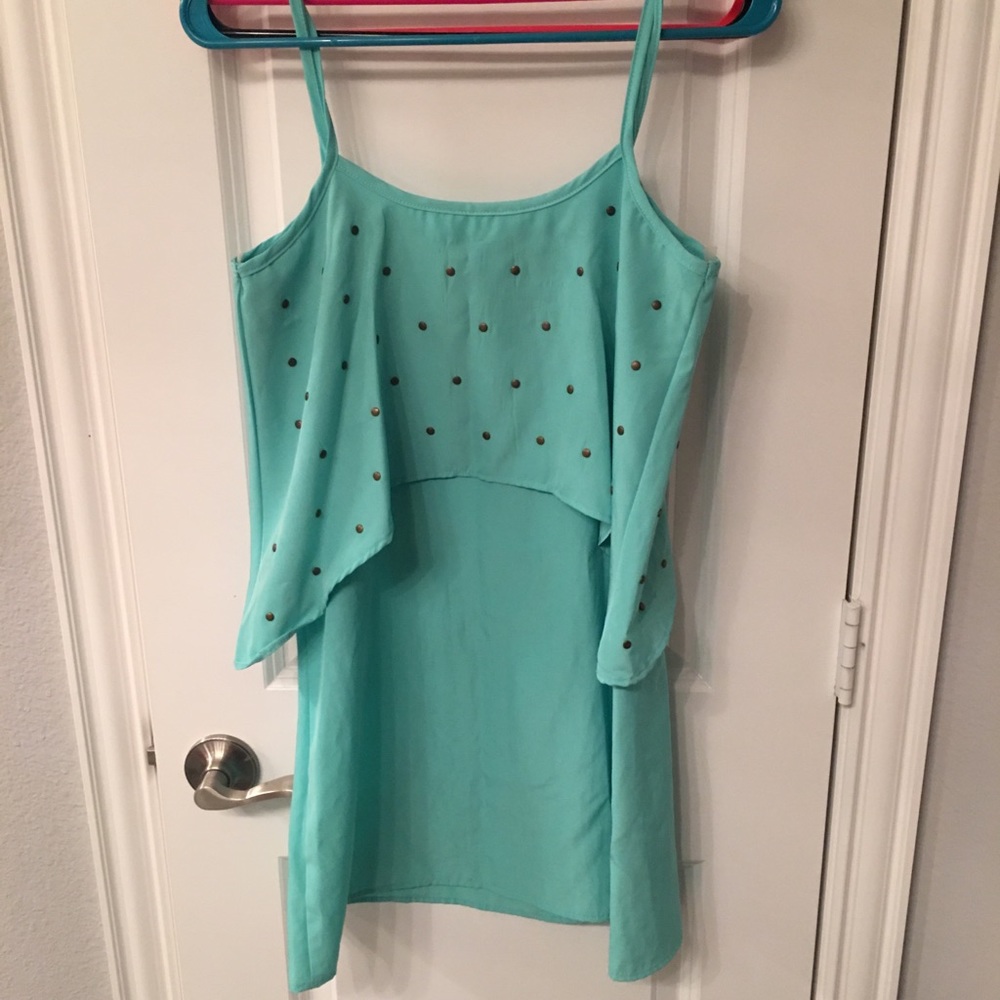 Cream turquoise layered dress